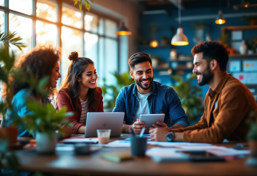 Colaboración de equipo en Brujula Maestra Agencia de Marketing y Diseño Gráfico